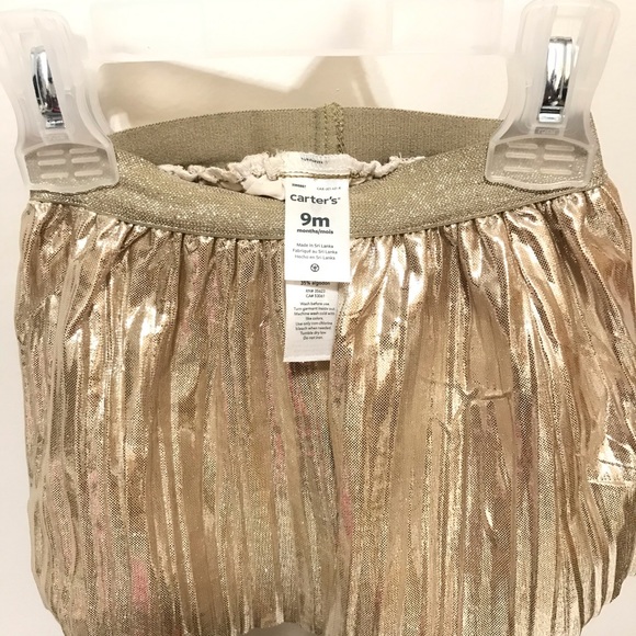 Carter’s Girl’s gold pleated skirt-Size 9m - Picture 4 of 5